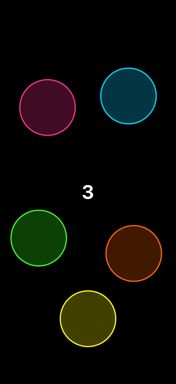 The countdown: a large 3 in the middle of the screen